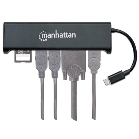 Convertidor Usb Manhattan Tipo C-Hdmi/Svga H + Hub + Lector 152631