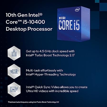 Cpu Intel Core I5 10400 2.9ghz 12mb 65w Soc1200 10th Gen Bx8070110400
