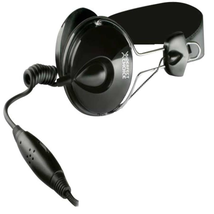 Diadema De Alta Fidelidad Con Microfono Con Adaptador Y  De Audio Y Voz 3.5mm Perfect Choice Negro