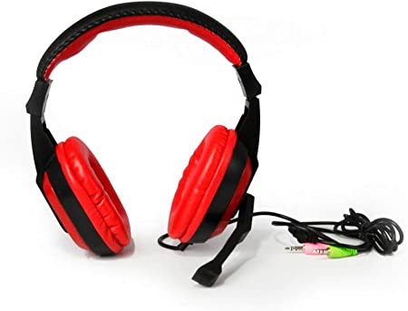 Diadema Headset Getttech Gh-2100 Stream 3.5mm, Mic Retractil, Negro, Rojo