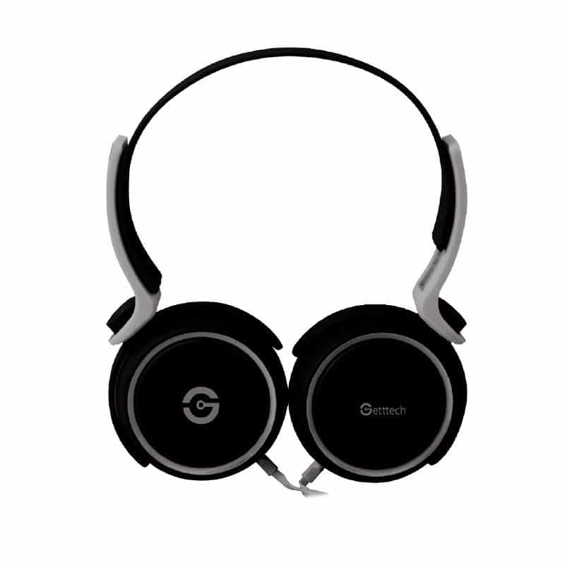 Diadema Headset Getttech Gh-2540G Rythm Con Micro,  Negro Con Gris 3.5Mm