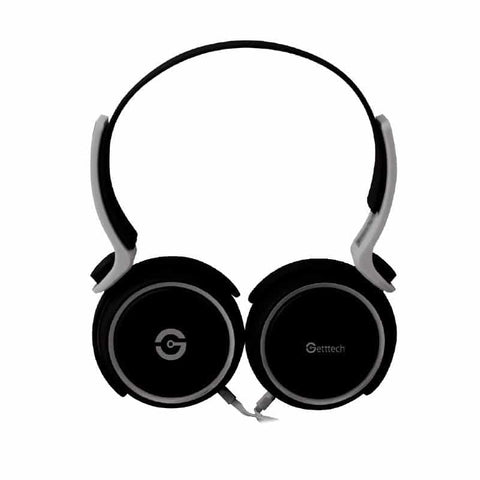Diadema Headset Getttech Gh-2540G Rythm Con Micro,  Negro Con Gris 3.5Mm
