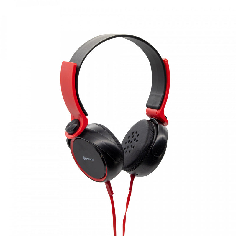 Diadema Headset Getttech Gh-2540r Rythm Con Microfono Color Negro Con Rojo 3.5mm