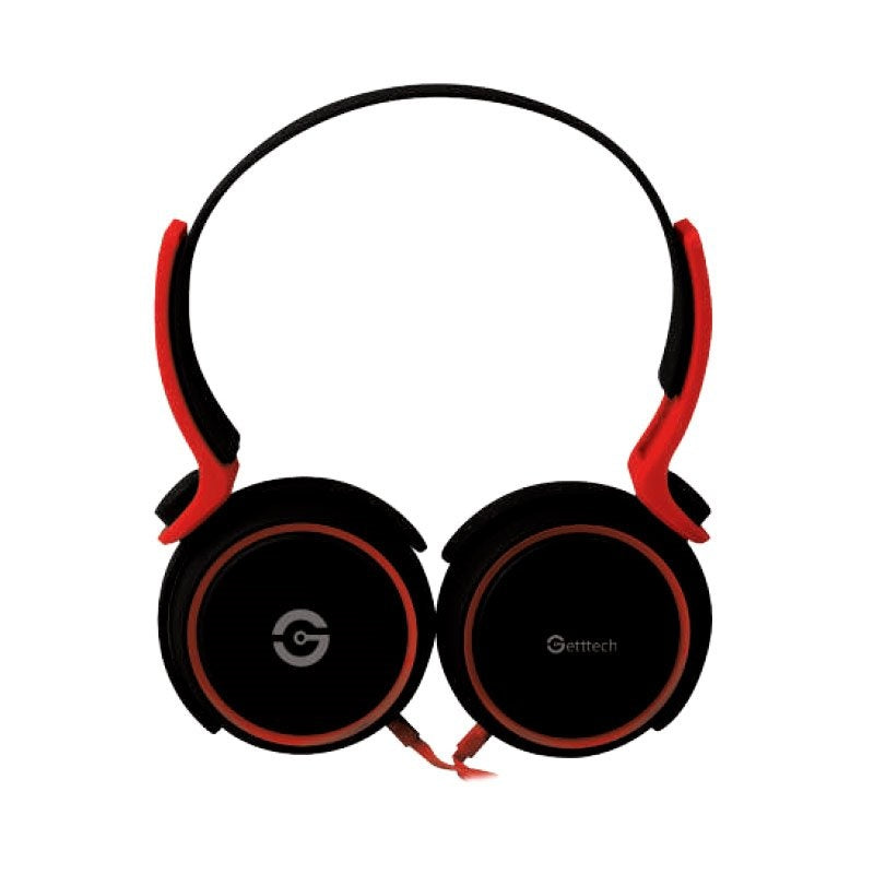 Diadema Headset Getttech Gh-2540r Rythm Con Microfono Color Negro Con Rojo 3.5mm