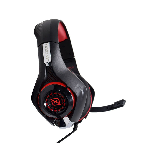 Diadema Necnon Gaming Flexible Over-Ear Nbhg-Viper Led Alambrico Rojo