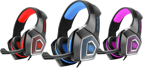 Diadema necnon gaming over-ear nbhg flexible, vibracion, alambricos. Fucsia