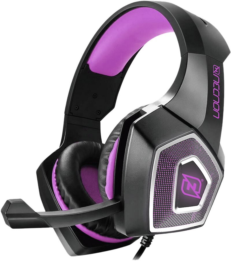 Diadema necnon gaming over-ear nbhg flexible, vibracion, alambricos. Fucsia