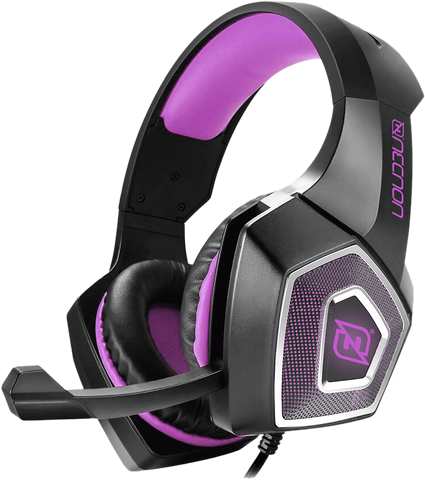Diadema necnon gaming over-ear nbhg flexible, vibracion, alambricos. Fucsia