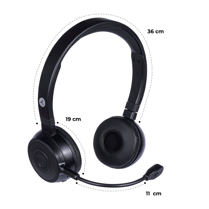 Diadema Techzone Tzdibt02 Inalambrica Bluetooth Recargable Estereo Negro