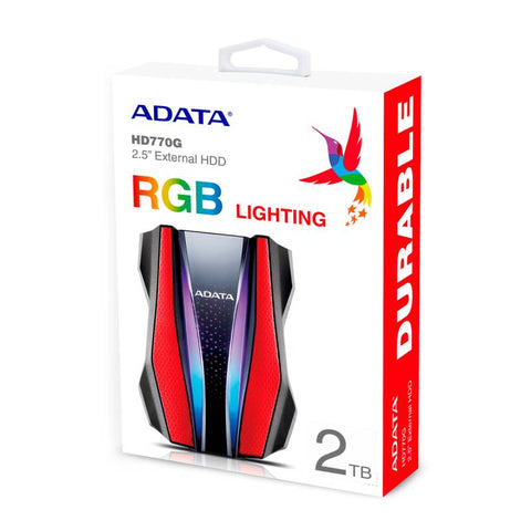 Disco Duro Externo Adata Rgb Hd770g 2tb 3.2 Rd Rgb Ahd770g-2tu32g1-Crd