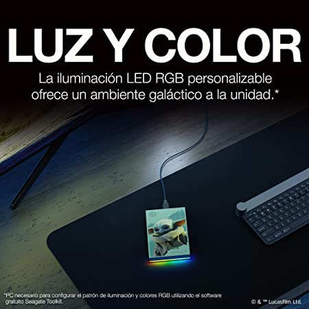 Disco Duro Externo Seagate Stkl2000404 2tb 2.5 Grogu Firecuda Led Azul