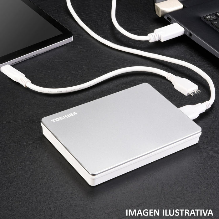 Disco Duro Externo Toshiba 2tb Hdtx120xscaa Usb 3.0 Canvio Flex Plata