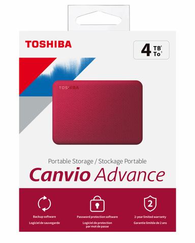 Disco Duro Externo Toshiba 4tb Hdtca40xr3ca Advance V10 Rojo