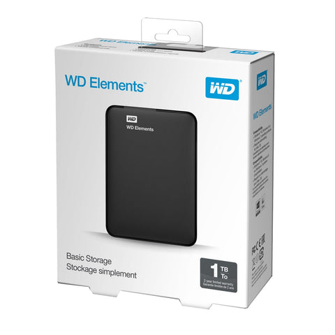Disco Duro Externo Wester Digital Elements 1Tb 3.0 Negro (WDBUZG0010BBK-WESN)