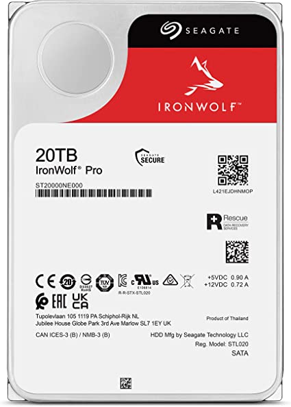 Disco Duro Interno Seagate 20tb 3.5 St20000ne000 7200rpm Ironwolf Pro