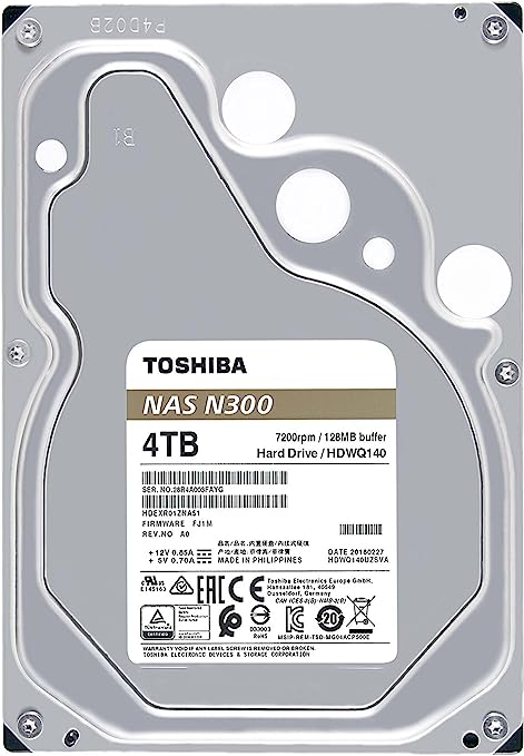 Disco Duro Interno Toshiba 4tb Hdwg440xzsta N300 7200rpm Nas 128mb