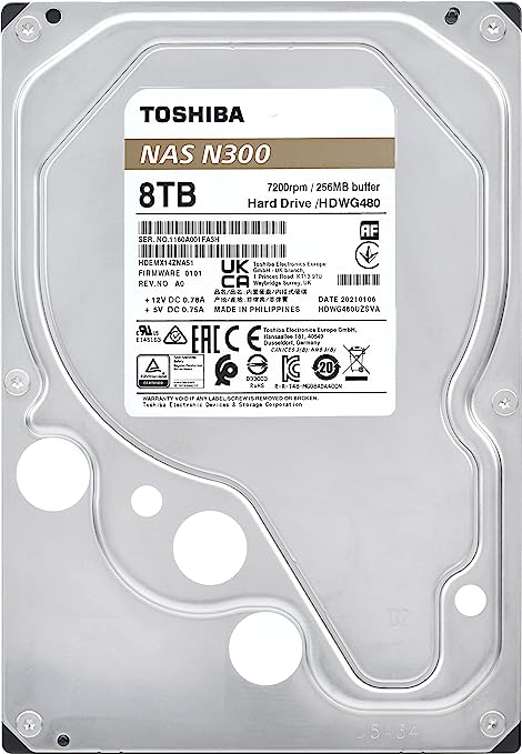 Disco Duro Interno Toshiba 8tb Hdwg480xzsta N300 7200rpm Nas 256mb