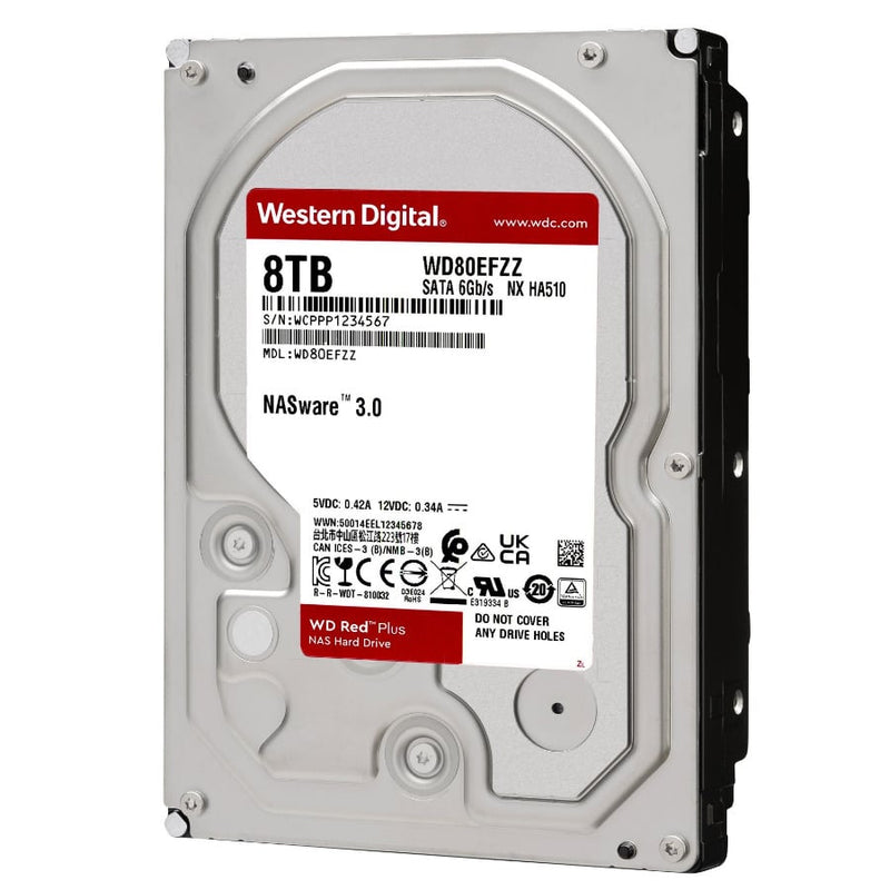 Disco Duro Interno Wd 8Tb Sata3.5" Wd80Efbx 128Mb 5640Rpm Nas Red Plus