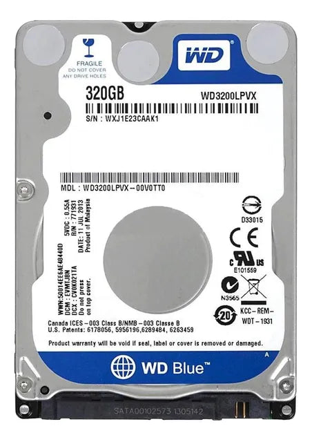 Disco Duro Wd 320 Gb Sata Notebook (Wd3200lpvx)