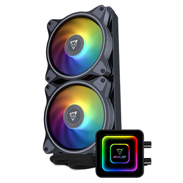 Disipador De Enfriamiento Liquido Ocelot Modelo Oel240. 240Mm Aio Rgb Intel Socket Lga,  2011, 1366, 115X, 775, 1700 Cpu Amd Am3, Am3, Am2, Am2, Am4 Cpu Apus 696946