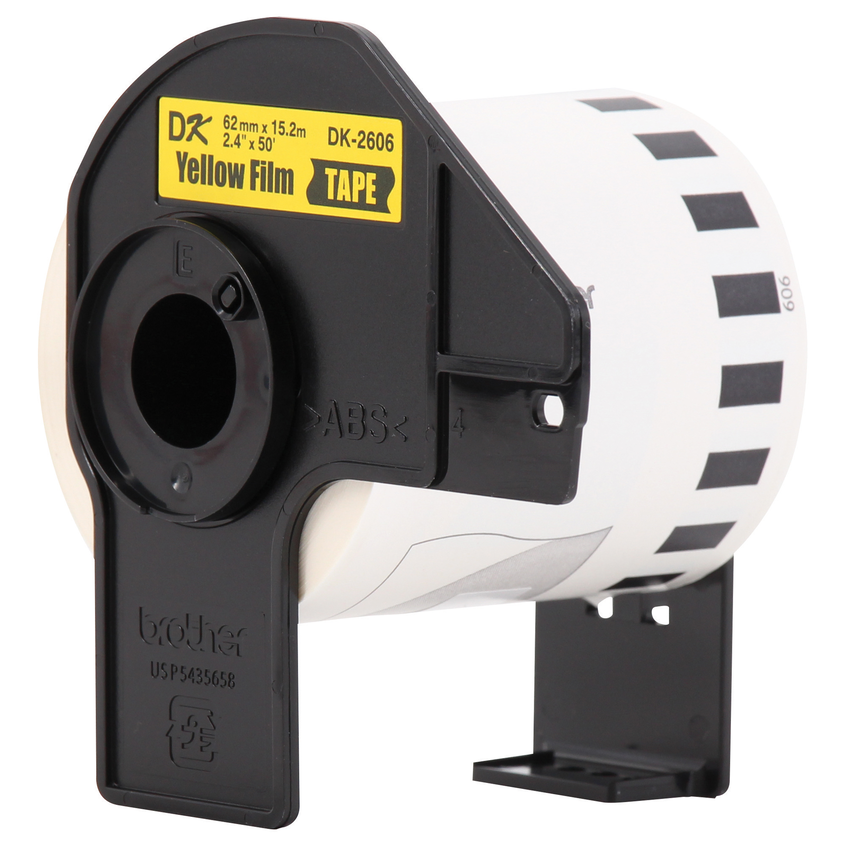 Rollo De Etiquetas Brother Amarillo De 62Mm Ancho X 15.2 Mts Dk2606