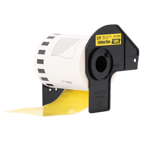 Rollo De Etiquetas Brother Amarillo De 62Mm Ancho X 15.2 Mts Dk2606