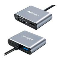 Docking Brobotix 4 En 1, Usb-C Macho X1 A Hdmi 2k Y 4k  X1, Svga X1, Usb-A V3.0 X 1, Usb-C Hembra X1, Color Plata