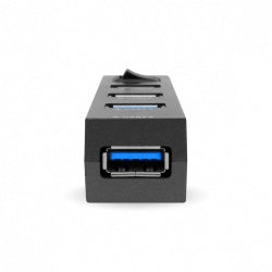 Docking Brobotix 4 En 1, Usb-C Macho X1  A Usb-A V3.0 X4, Con Switch, Negro