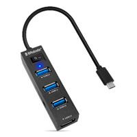 Docking Brobotix 4 En 1, Usb-C Macho X1  A Usb-A V3.0 X4, Con Switch, Negro