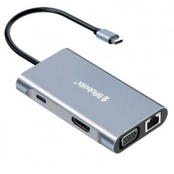 Docking Brobotix, 7 En 1, Usb-C Macho X1 A Hdmi 2k Y 4k  X1, Rj45 Gigabit X1, Usb-A V3.0 X3, Svg X1,  Usb-C Hembra X1, Color Plata