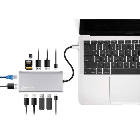 Docking Manhattan Usb-C 12 Puertos Hdmix3 Usb-C Pd/Usbv3.2 (130660)