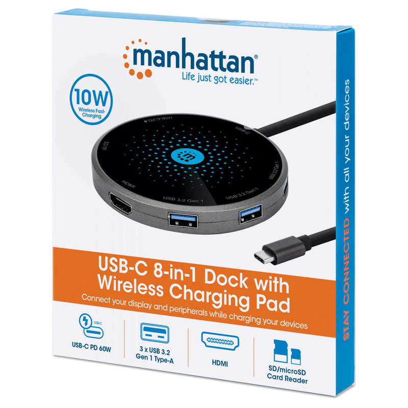 Docking Manhattan Video Usb C Pd A Hdmi 3xusb-A Lect Tarj Wi Qi 166560