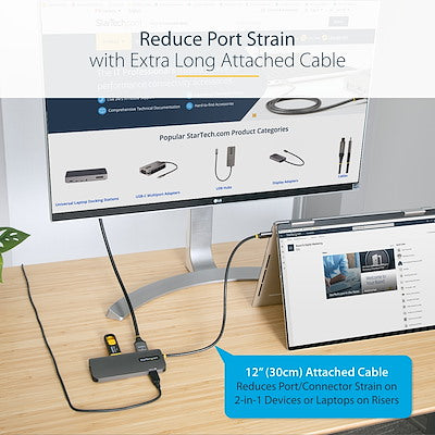 Docking Station - Adaptador Multipuertos Usb C, Hdmi De 4k Y 60hz, Hub Usb-A 3.2 De 3 Puertos De 5gbps, Pd De 100w, Gbe - Startech.Com Modelo 127b-Usbc-Multiport