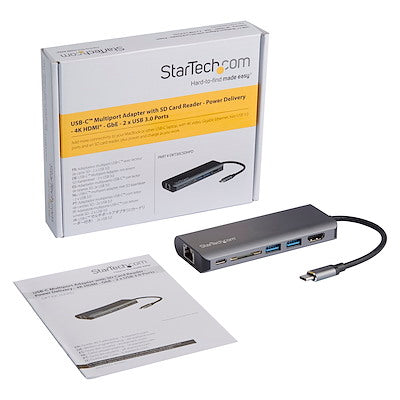 Docking Station Usb-C Con Hdmi - 4k – Mac, Windows - Lector De Tarjetas Sd - Hub Usb C A Usb 3.0 - 2x Usb-A 1x Usb-C Pd 3.0 - Startech.Com Modelo Dkt30csdhpd3