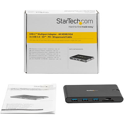 Docking Station Usb-C Con Hdmi Y Vga - Para Mac Y Windows -3x Usb 3.0 – Sd, Micro Sd - Pd 3.0 - Adaptador Usb C A Usb 3.0 - Startech.Com Modelo Dkt30chvscpd