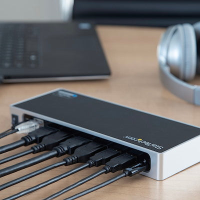 Docking station usb-c y usb-a para laptops - docking station para  2 monitores displayport o hdmi - replicador de puertos usb-c displaylink 4k - startech.com mod. Dk30a2dh
