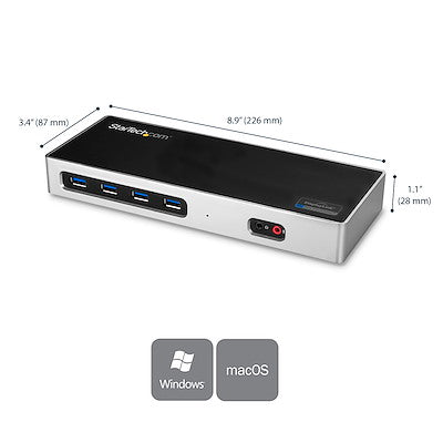 Docking station usb-c y usb-a para laptops - docking station para  2 monitores displayport o hdmi - replicador de puertos usb-c displaylink 4k - startech.com mod. Dk30a2dh