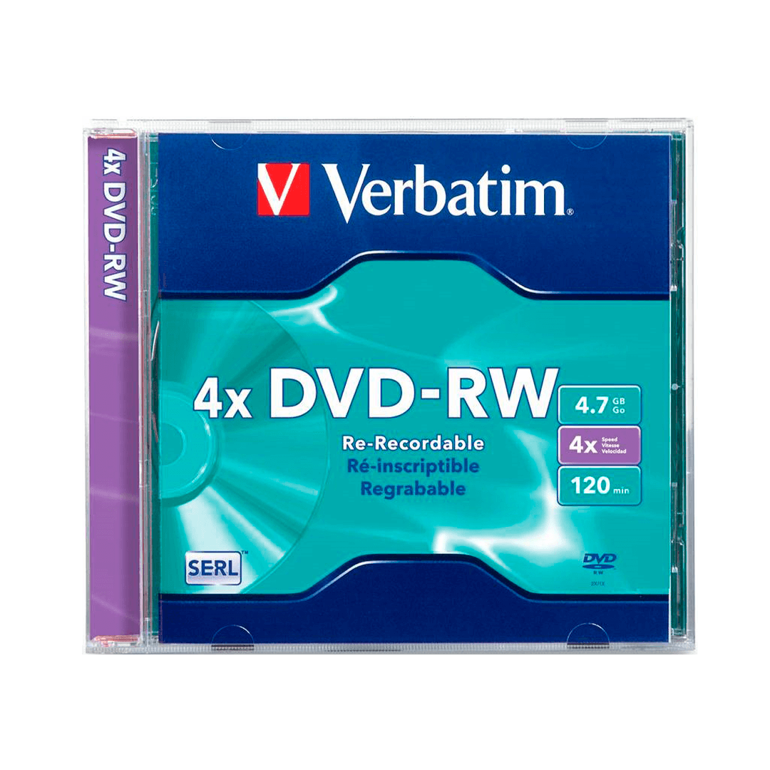 Dvd-Rw Verbatim 4x 4.7gb Single Jewel Case Vb94836