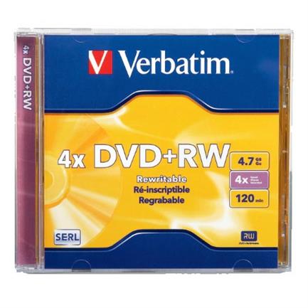 Dvd+Rw Verbatim 4x 4.7gb Dl+ Branded Singlejewel Case Verbatim Vb94520