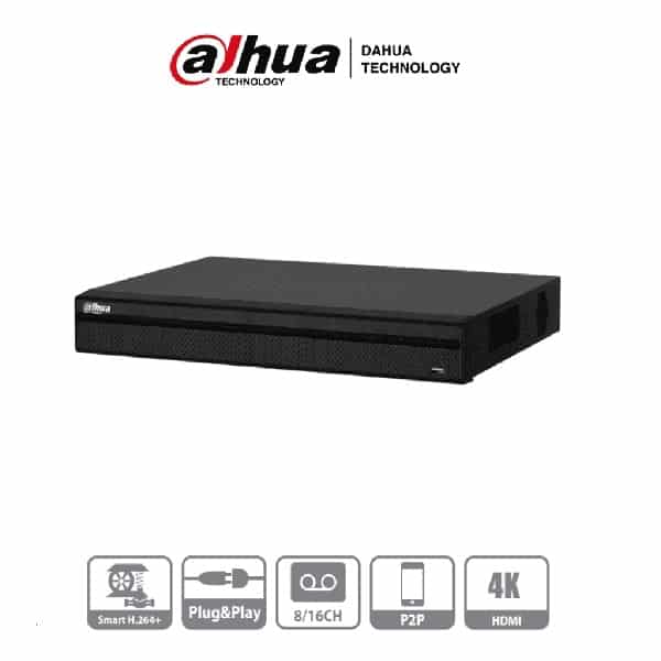 Dvr Dahua 16 Canales 4k, H.264+ (24 Canales Totales)(Dhi-Xvr5216an-4kl)