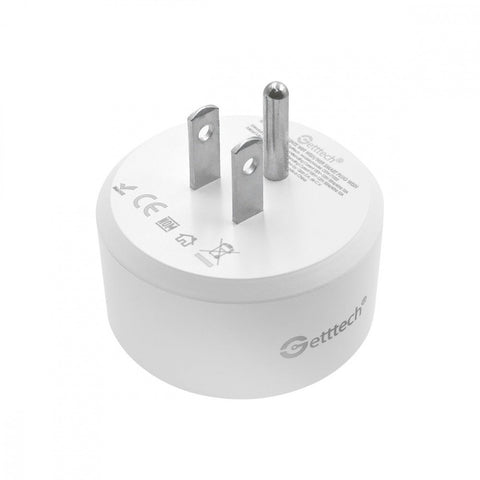 Enchufe Inteligente Getttech Gsw-71002 Wish Wifi Smart App, 2 Piezas