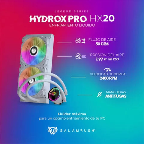 Enfriamiento Liquido Balam Rush Hydrox Pro Hx20 240mm Blanco