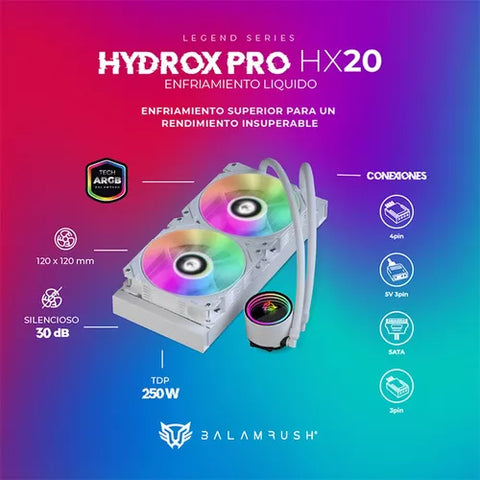 Enfriamiento Liquido Balam Rush Hydrox Pro Hx20 240mm Blanco