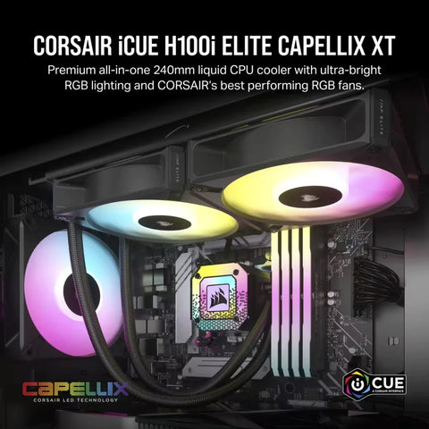 Enfriamiento Liquido Corsair H100I Elite Cap Xt Cw-9060068-Ww