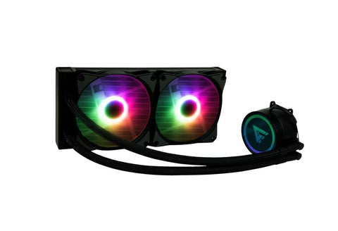 Enfriamiento Liquido Game Factor 240mm Rgb 2x120mm, Negro Lqg600 Bk