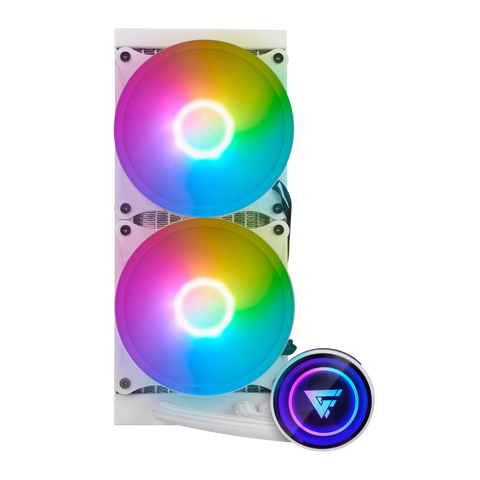 Enfriamiento Liquido Game Factor 2x120rgb 250w 70 Cfm Blanco Lqg601 Wh