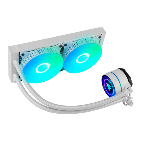 Enfriamiento Liquido Game Factor 2x120rgb 250w 70 Cfm Blanco Lqg601 Wh