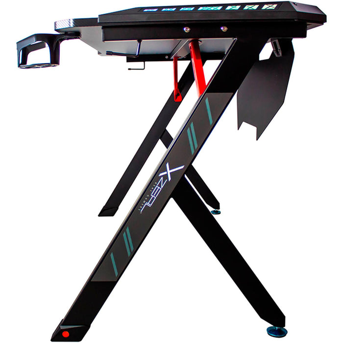 Escritorio Xzeal Gamer Rgb, Metal, Fib Carb, Hub Usb 125x65 (Xzdesg1b)