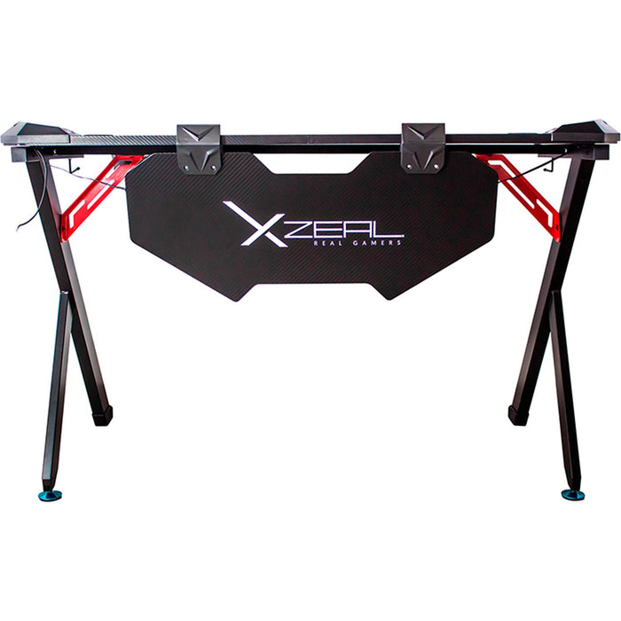 Escritorio Xzeal Gamer Rgb, Metal, Fib Carb, Hub Usb 125x65 (Xzdesg1b)