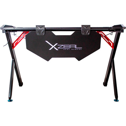 Escritorio Xzeal Gamer Rgb, Metal, Fib Carb, Hub Usb 125x65 (Xzdesg1b)